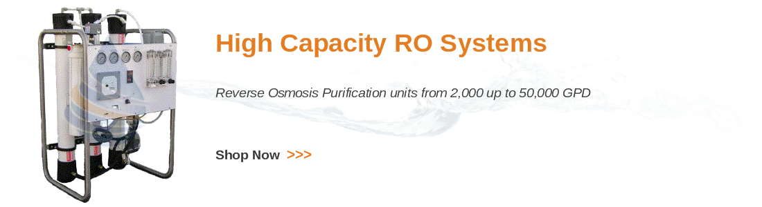 Commercial reverse osmosis high capacity purification systems