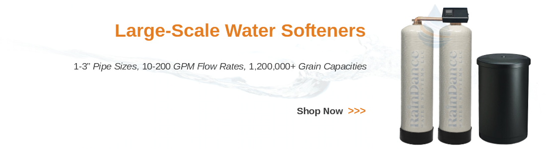 Commercial high flow water softeners